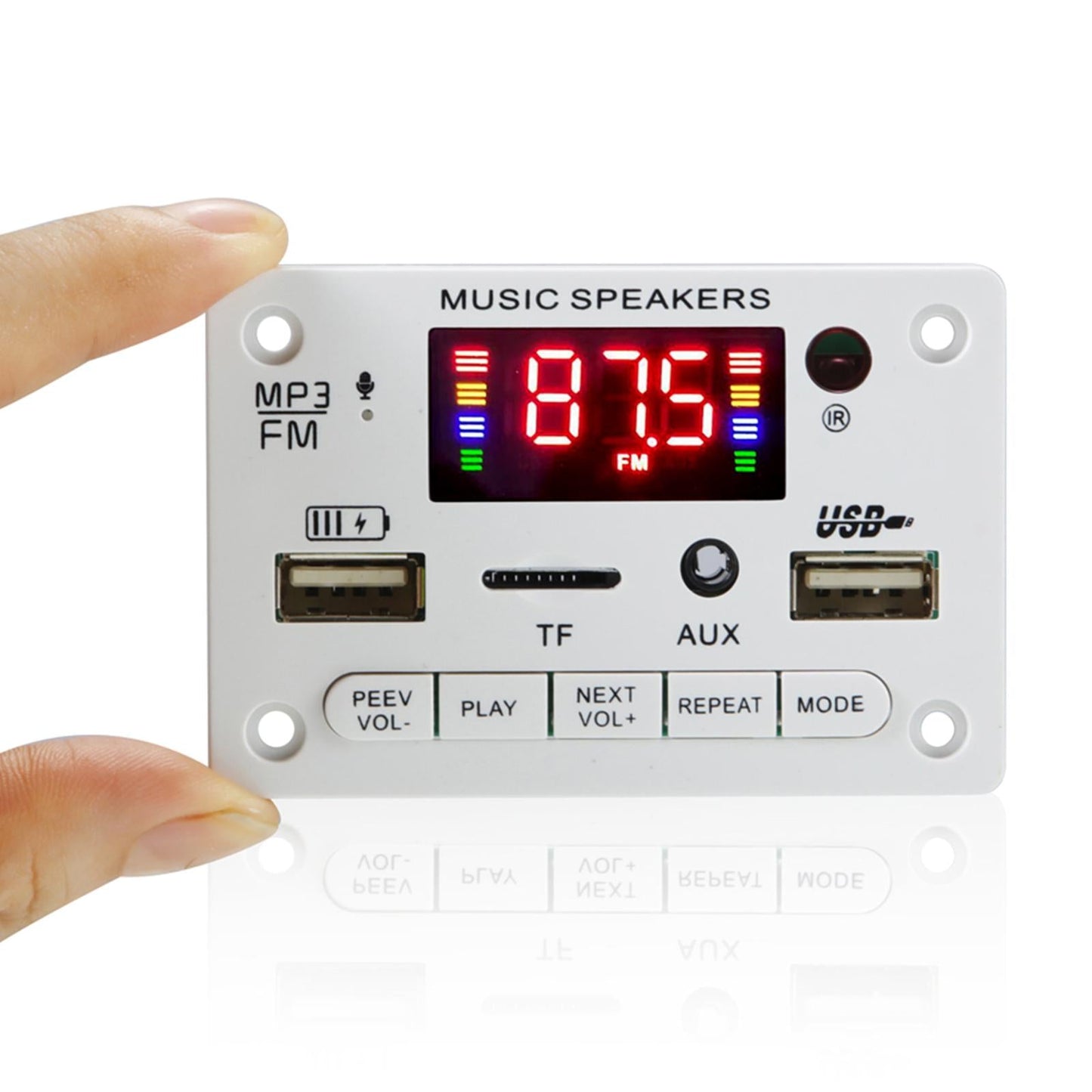 MP3 Player Decoding Board Module Auto Hands-Free MP3 Player Accessories White