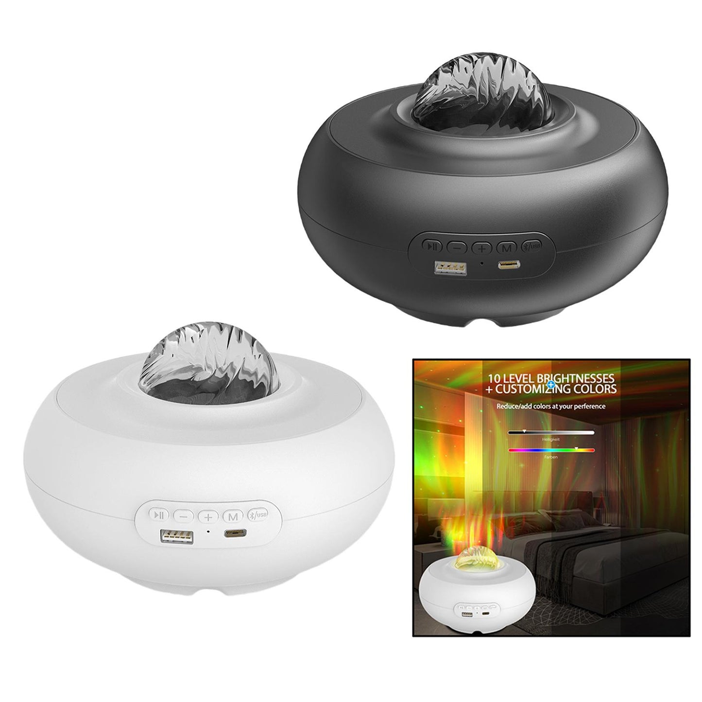 LED Starry Sky Projector 3D Bedroom Adjustable Ocean Star Home Theaters White