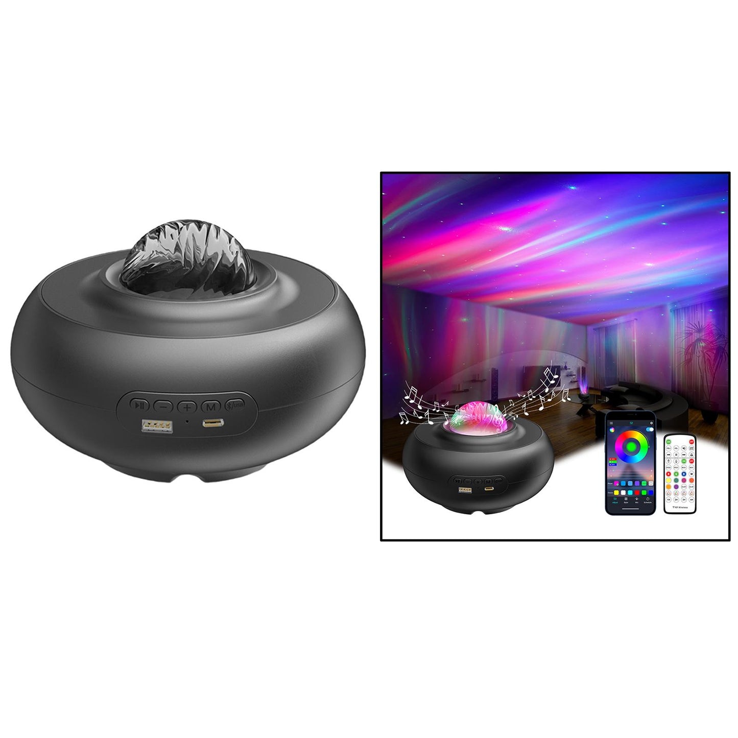 LED Starry Sky Projector 3D Bedroom Adjustable Ocean Star Home Theaters Black