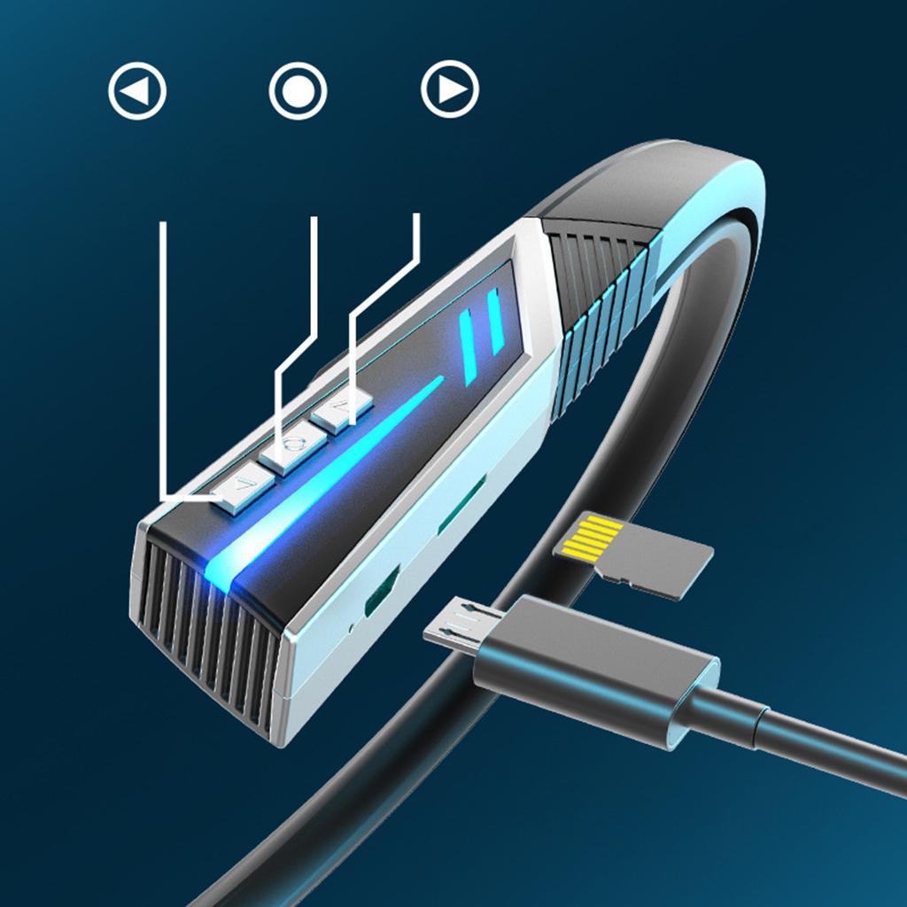 Hanging Neck Headphone BT 5.2 Transmission Waterproof for Swimming black