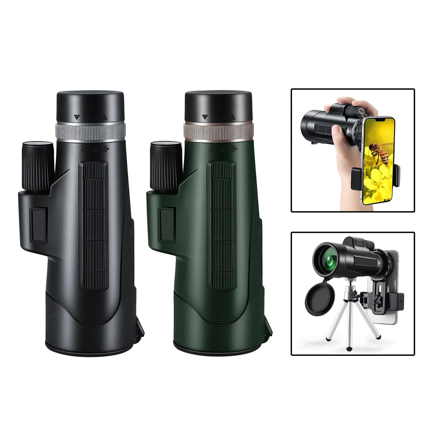 12x50 Monocular Telescope High Power Anti-Fog BAK4 Travelling Hunting Green