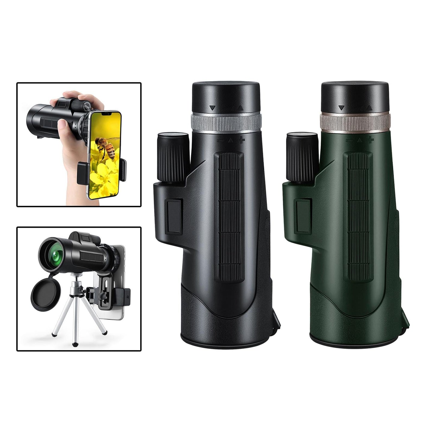 12x50 Monocular Telescope High Power Anti-Fog BAK4 Travelling Hunting Green