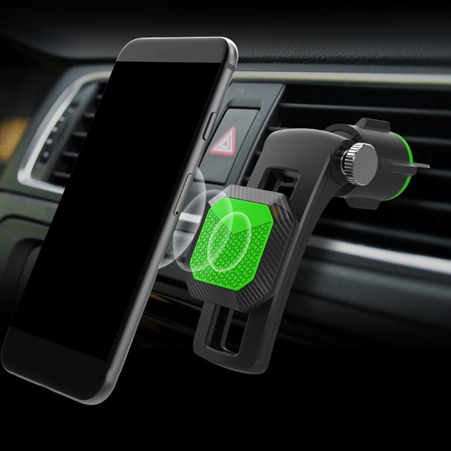 Magnetic Phone Car Mount Mini Tablets 360 Rotate Safe Driving Suction Green