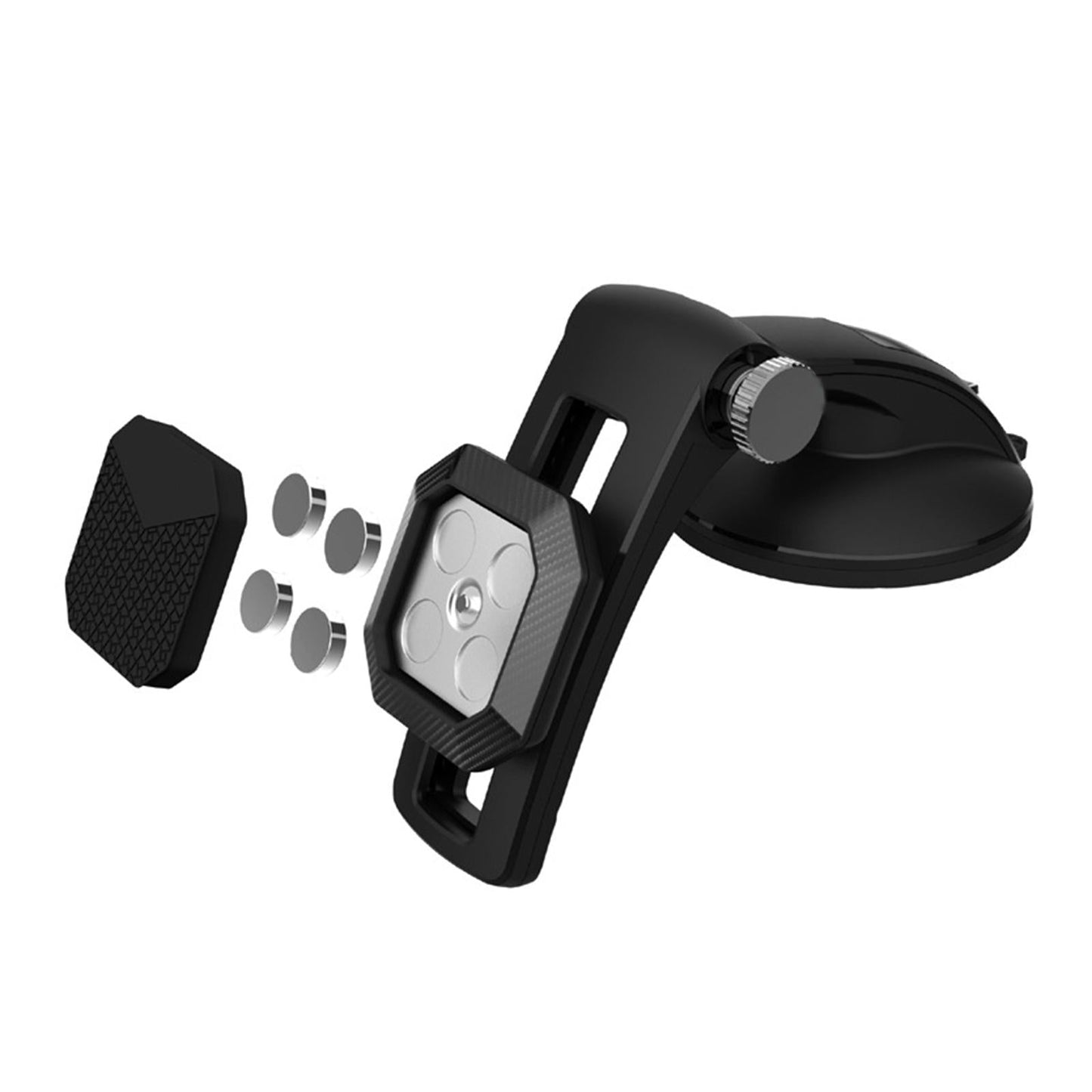 Magnetic Phone Car Mount Mini Tablets 360 Rotate Safe Driving Suction Black