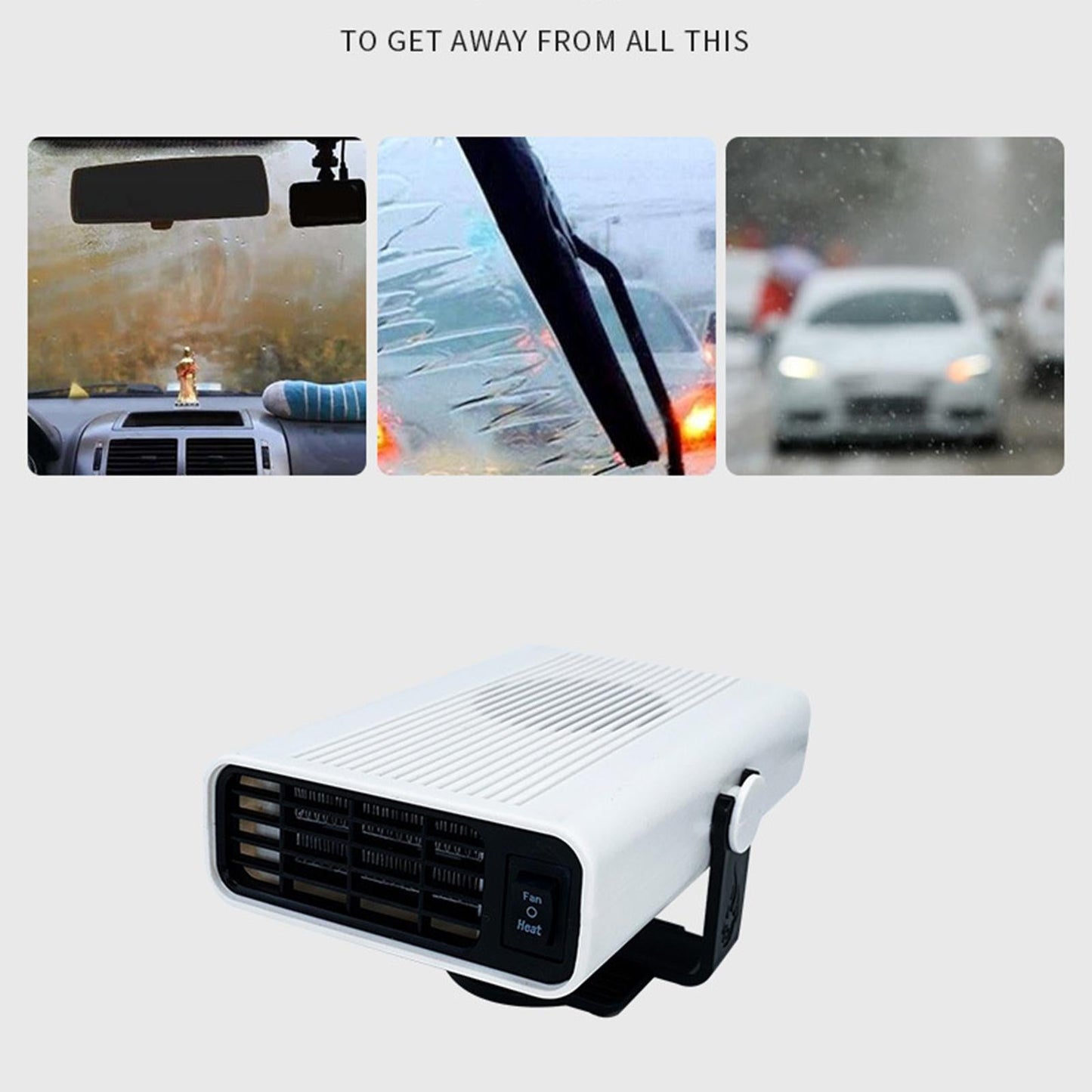 Car Heater Defroster Cooling Fan Auto Heater Fast Heating for Vehucle Winter 24V White