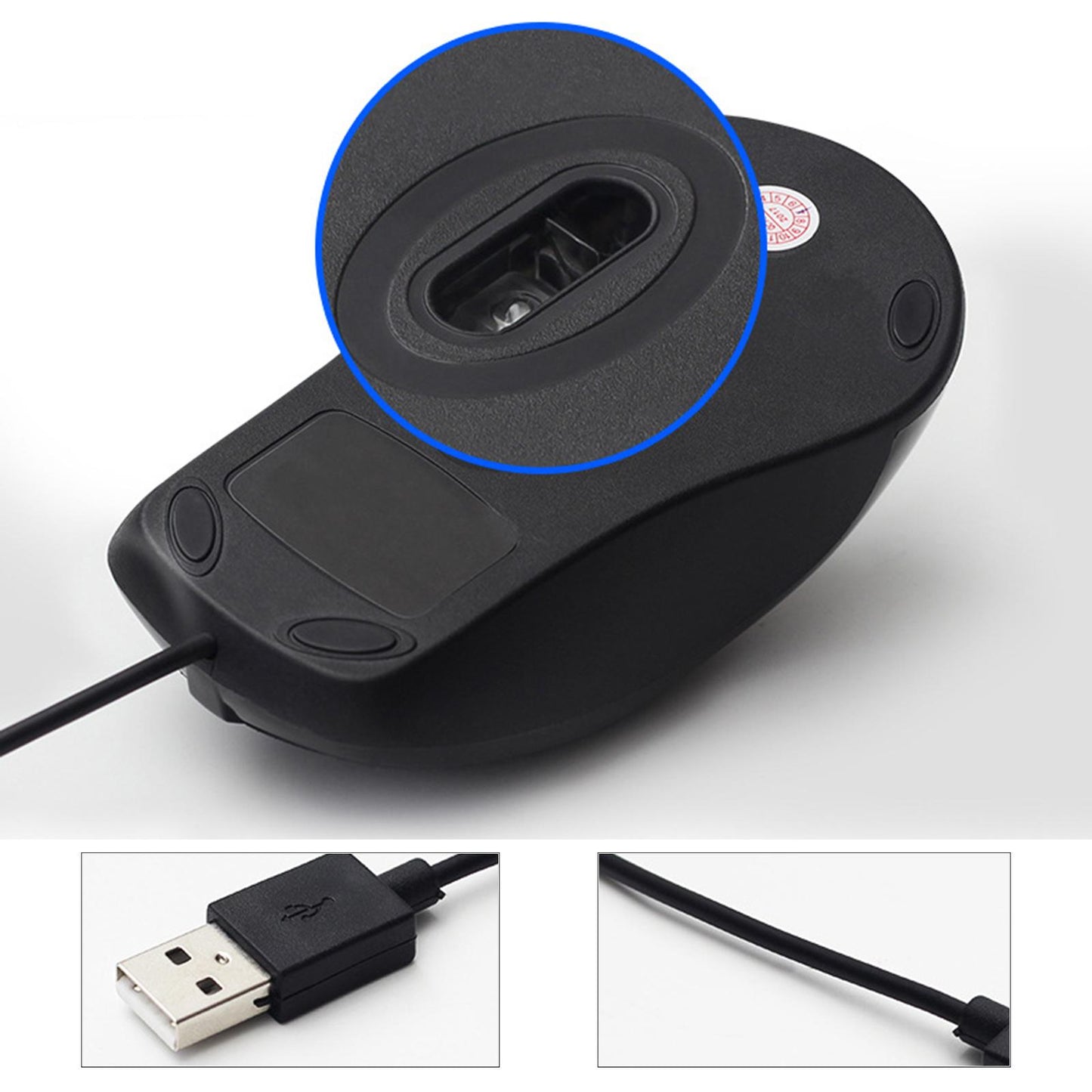 USB Wired Mouse Anti-Slip Optical Mouse for Laptop Desktop for Windows Mac