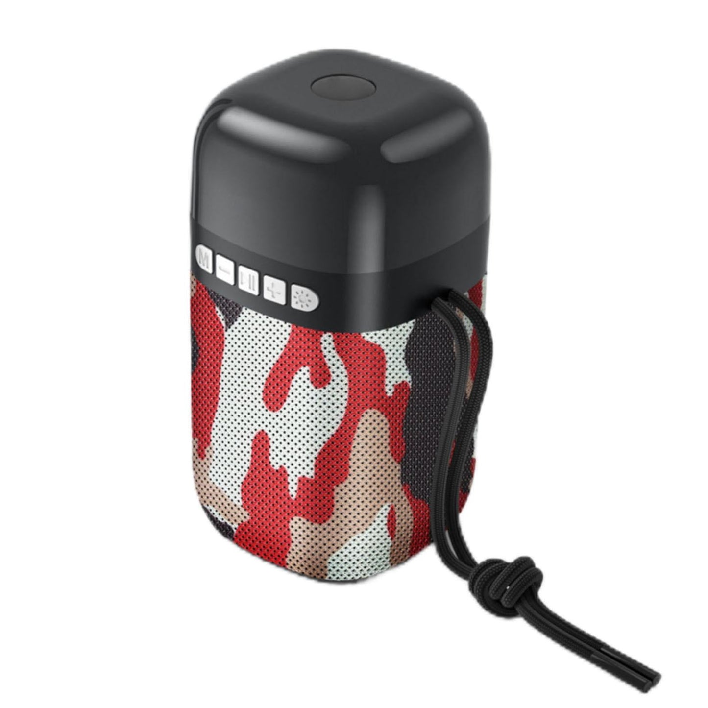 Outdoor Portable Speaker Bluetooth FM Cool Lights TF Card Camouflage Red