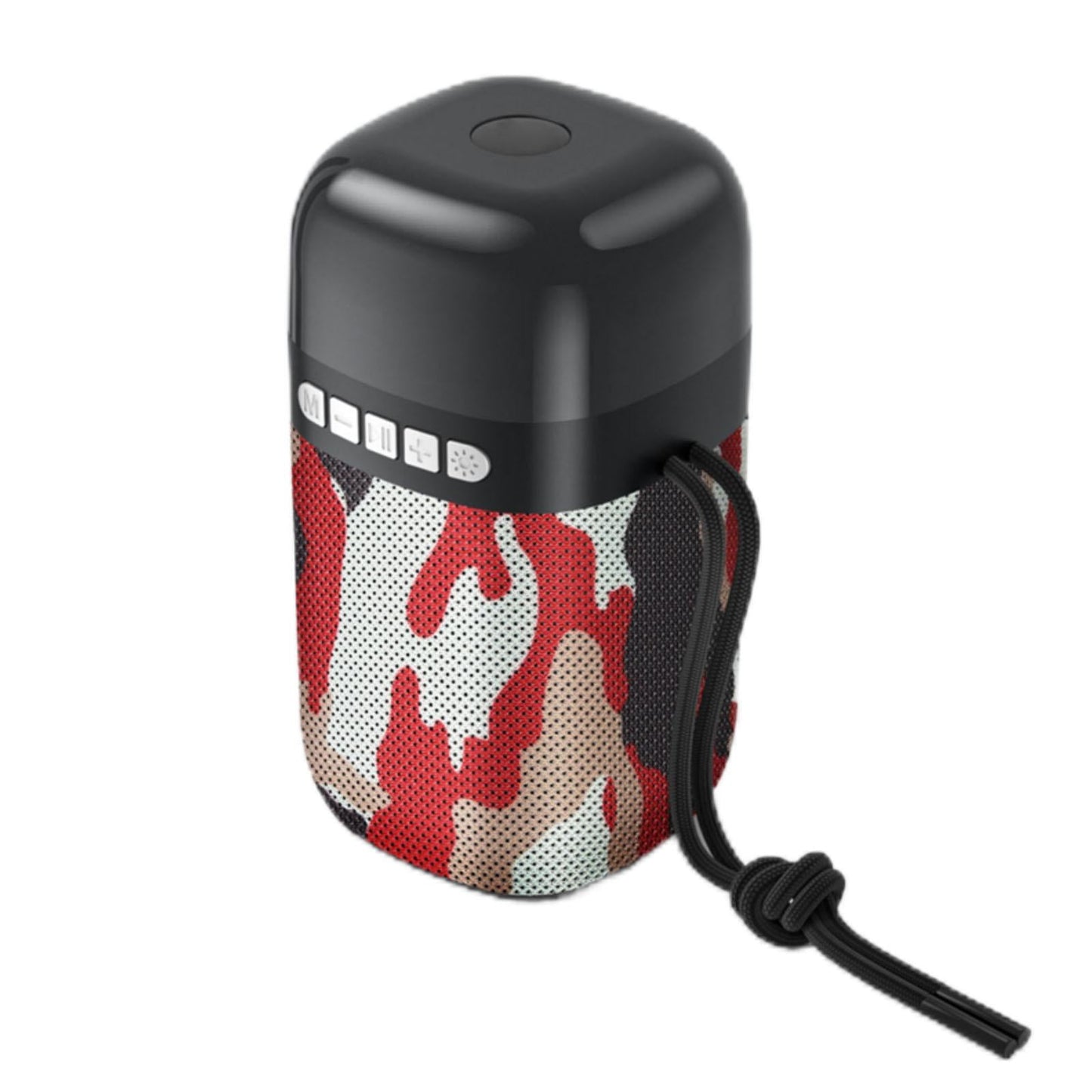 Outdoor Portable Speaker Bluetooth FM Cool Lights TF Card Camouflage Red