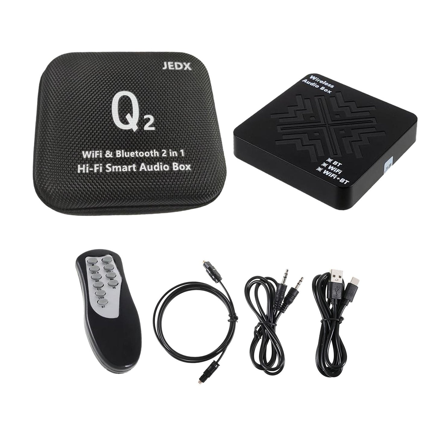 2in1 Q2 Audio Adapter Bluetooth 5.0 WiFi Receiver for Music Home Stereo TV