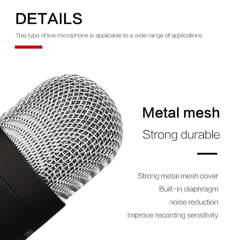 USB Condenser Mic Plug & Play Headphone Output Noise Reduction for Streaming
