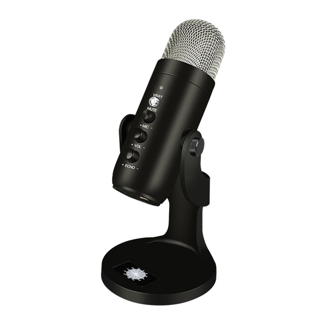 USB Condenser Mic Plug & Play Headphone Output Noise Reduction for Streaming