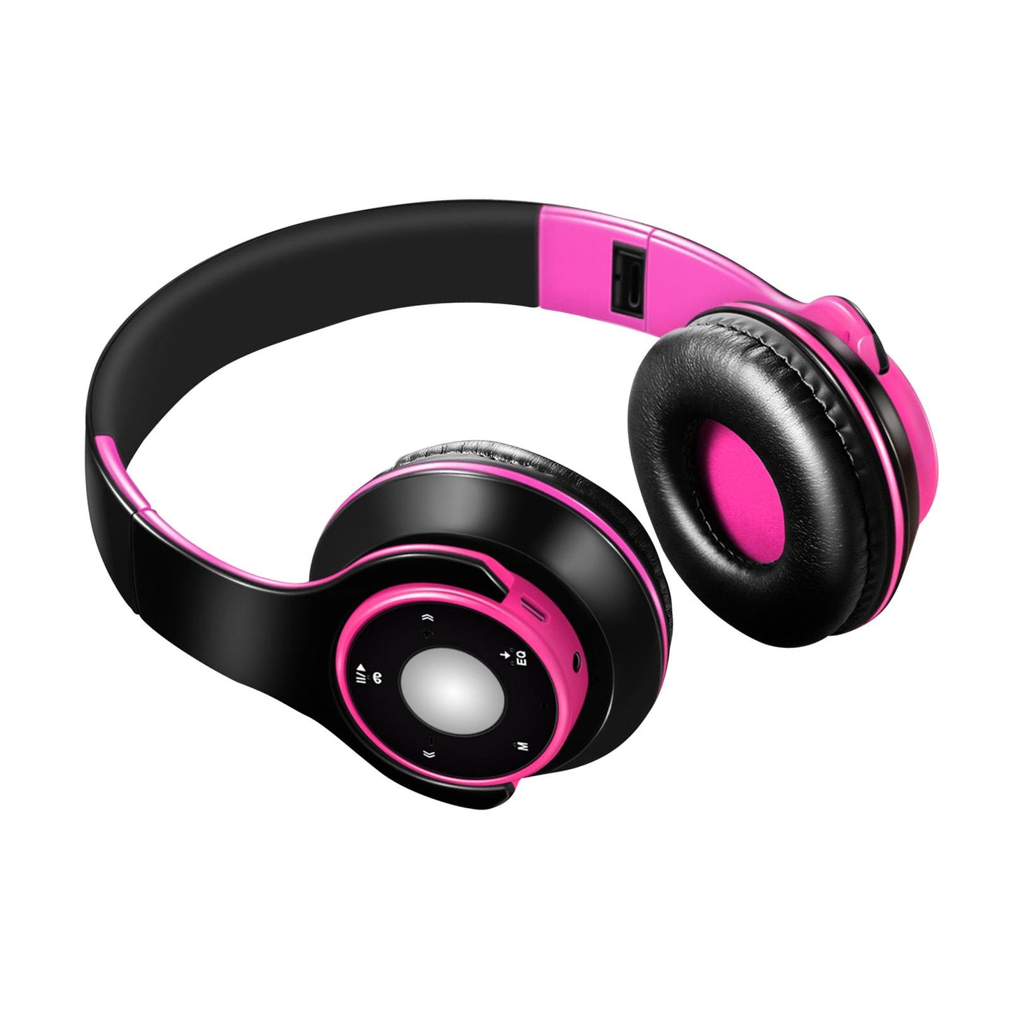 Bluetooth Headset Foldable Adjustable Over Ear Cosy Earpads for Teens pink