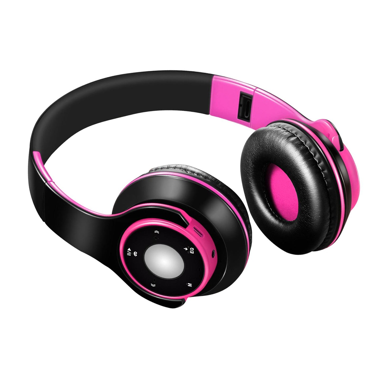 Bluetooth Headset Foldable Adjustable Over Ear Cosy Earpads for Teens pink