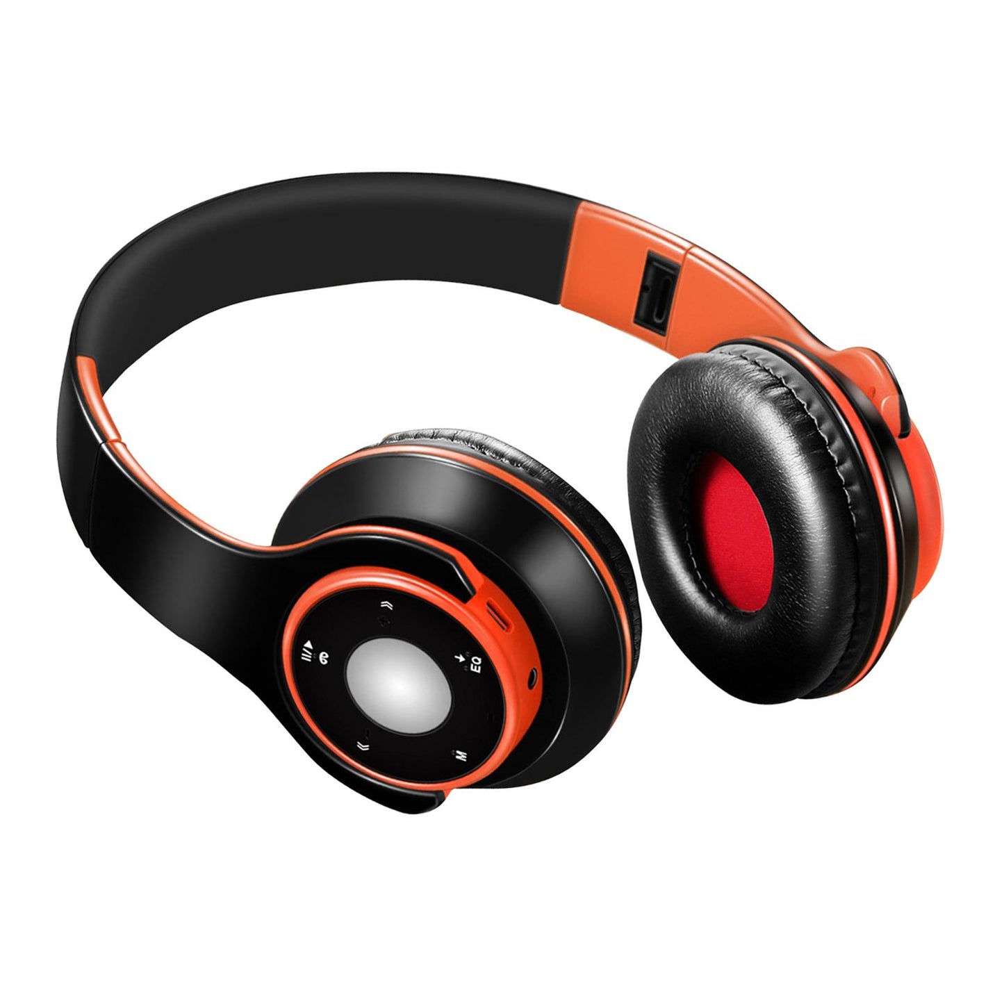 Bluetooth Headset Foldable Adjustable Over Ear Cosy Earpads for Teens orange
