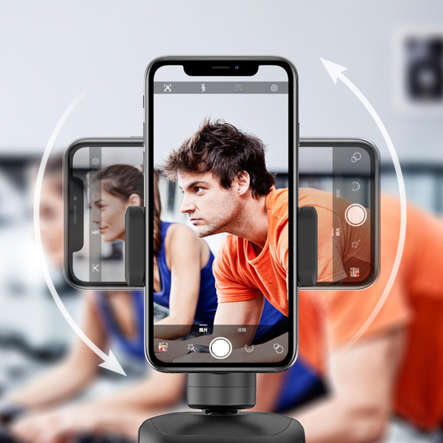 Auto Face Tracking Gimbal 360 Rotation Auto Tracking Vlog Live Battery Power