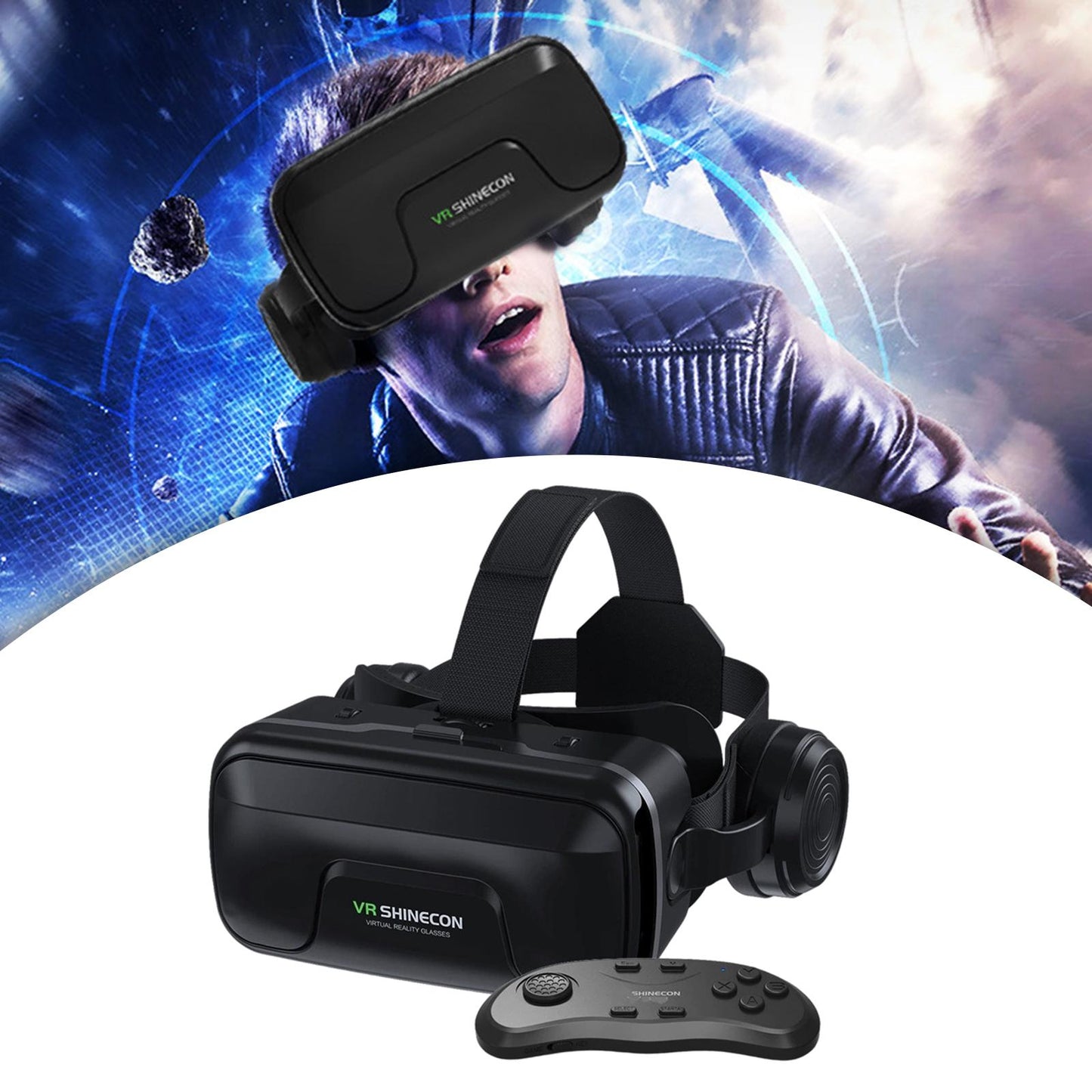 G04EA VR Headset 3D VR Glasses 5.5-7.2" Phones Android iOS B01 Controller