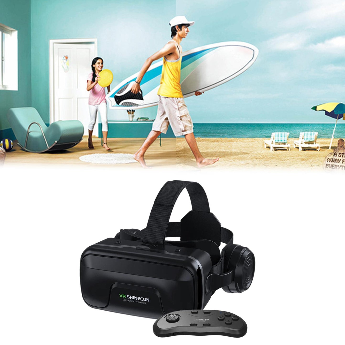 G04EA VR Headset 3D VR Glasses 5.5-7.2" Phones Android iOS B01 Controller