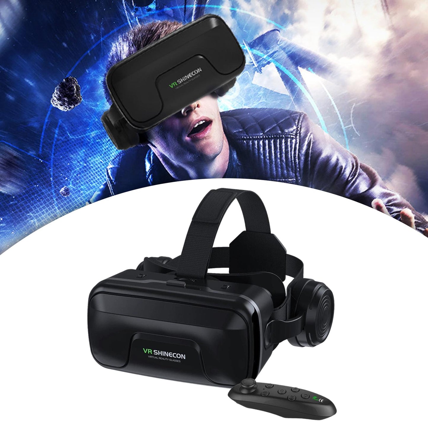 G04EA VR Headset 3D VR Glasses 5.5-7.2" Phones Android iOS Y1 Controller