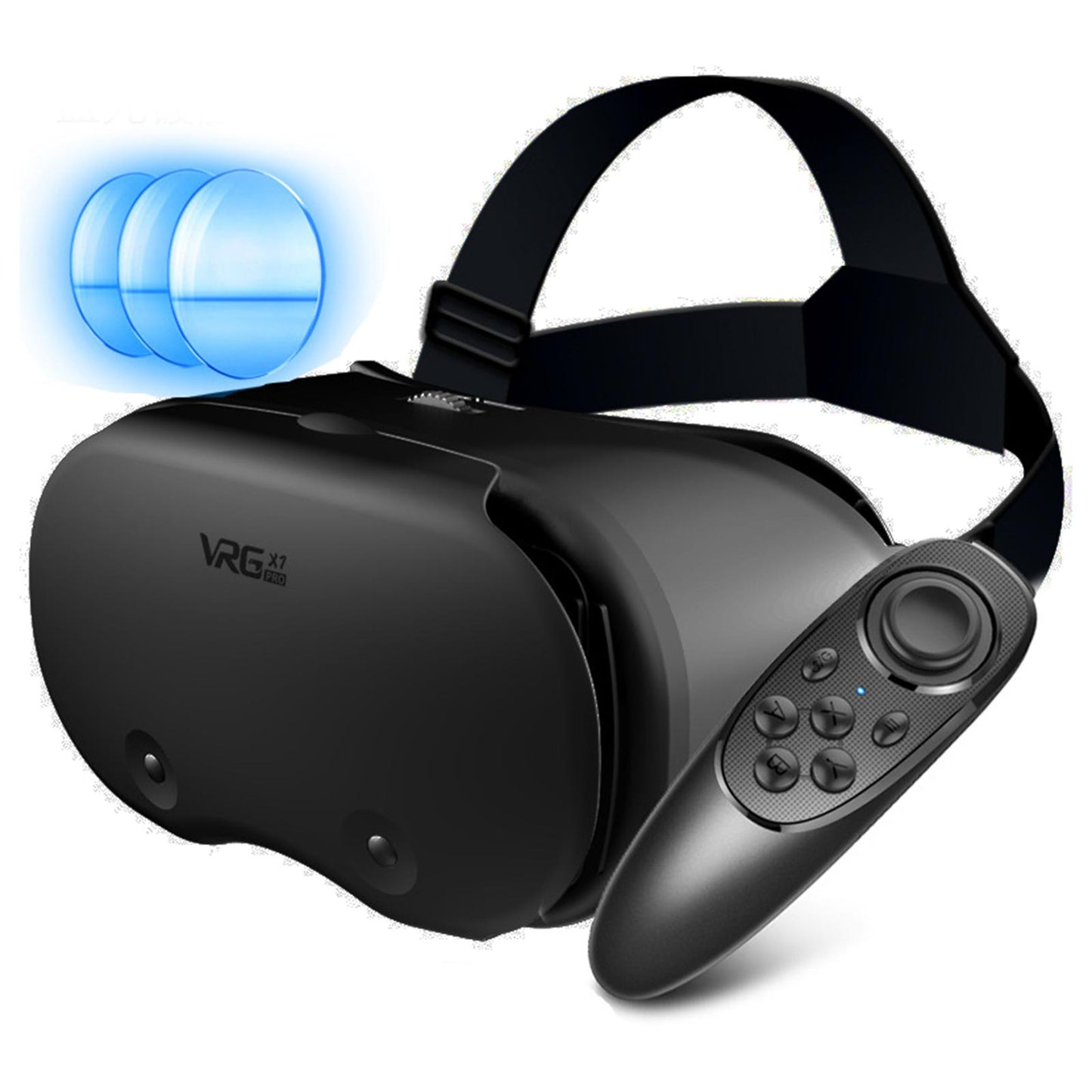 3D VR Glasses Virtual Reality Wide Angle Adjustable for Movies Gaming Gifts 052 Remote Control