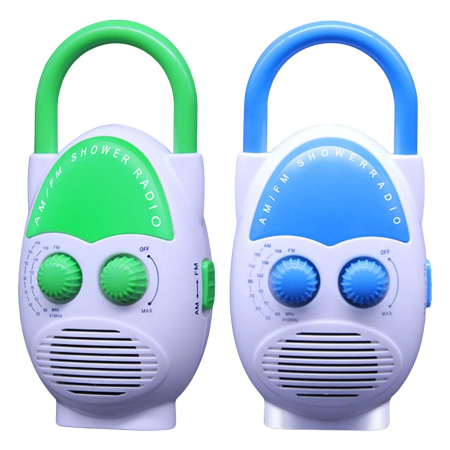 Shower AM FM Button Speaker Top Handle IPX4 Water Resistant Green