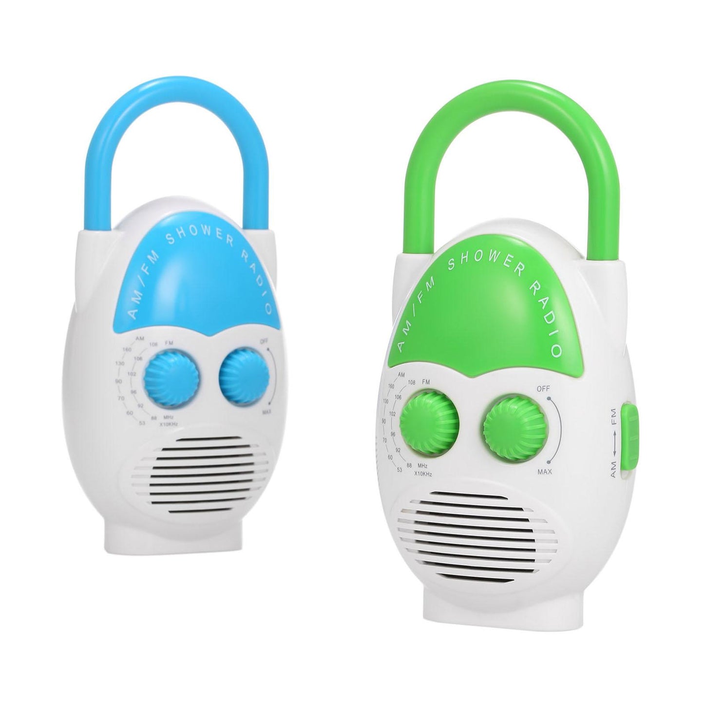 Shower AM FM Button Speaker Top Handle IPX4 Water Resistant Green