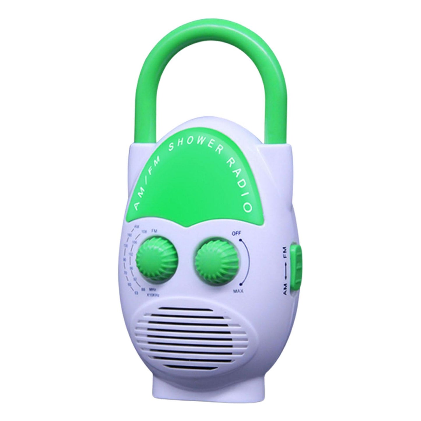 Shower AM FM Button Speaker Top Handle IPX4 Water Resistant Green