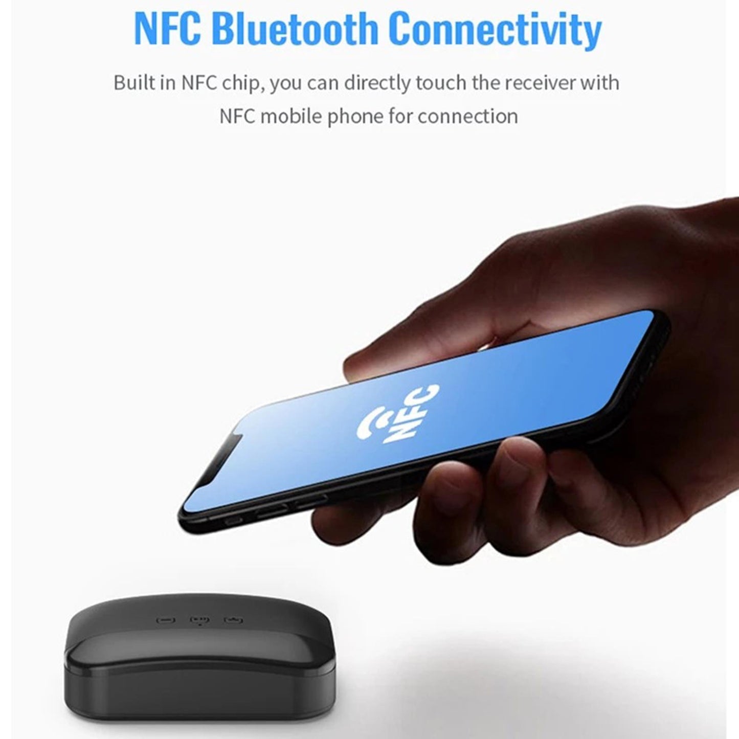 Bluetooth 5.0 Receiver Transmitter NFC Audio Adapter with Mic for PC TV