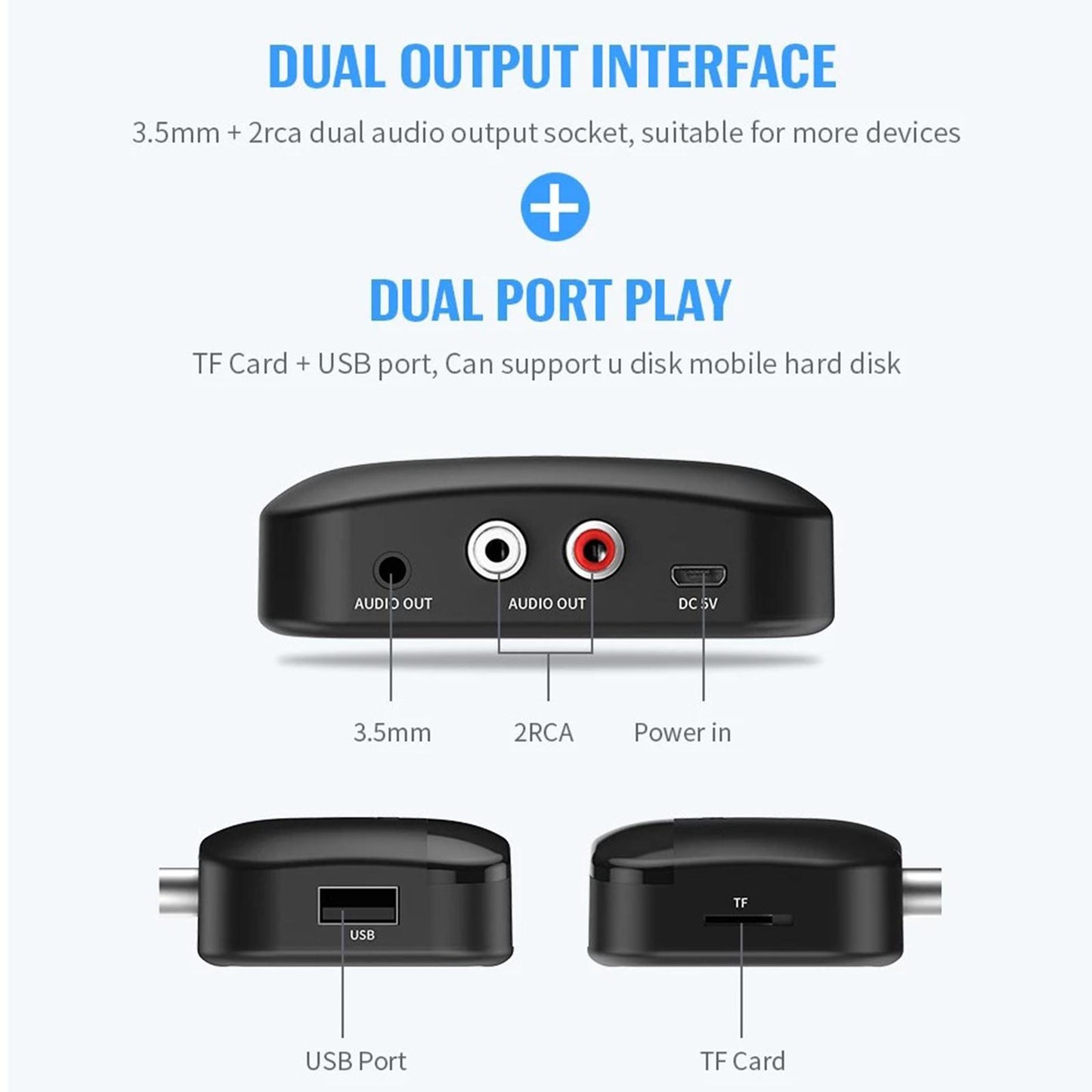 Bluetooth 5.0 Receiver Transmitter NFC Audio Adapter with Mic for PC TV