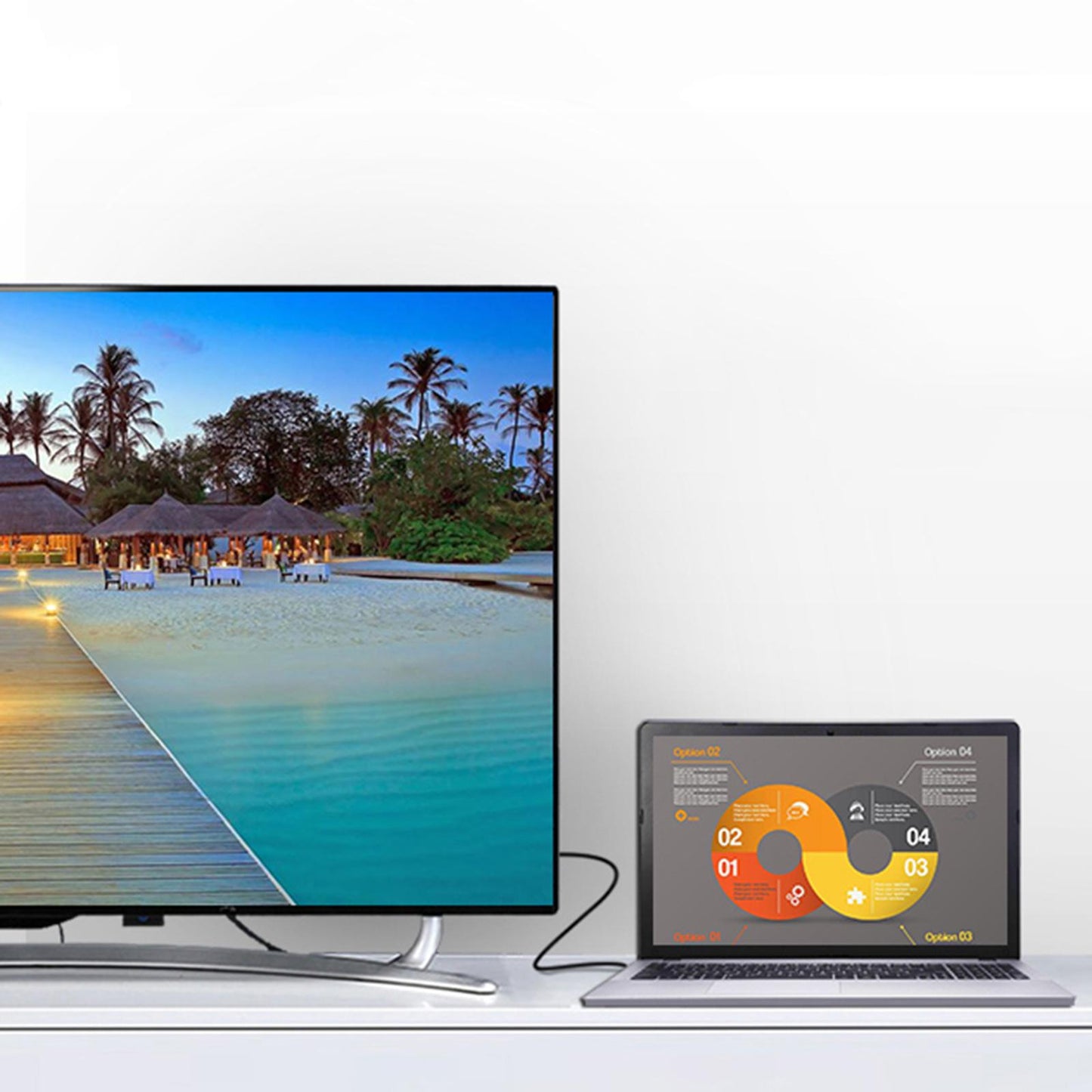 HDMI to VGA Cable 1080P with Audio Adapter for Monitor Projector Desktop 3m