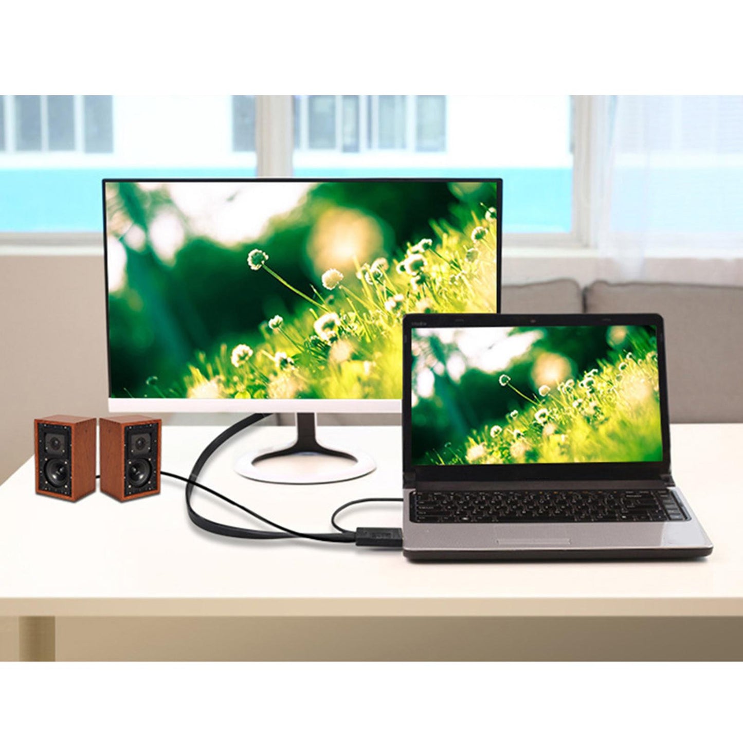 HDMI to VGA Cable 1080P with Audio Adapter for Monitor Projector Desktop 5m