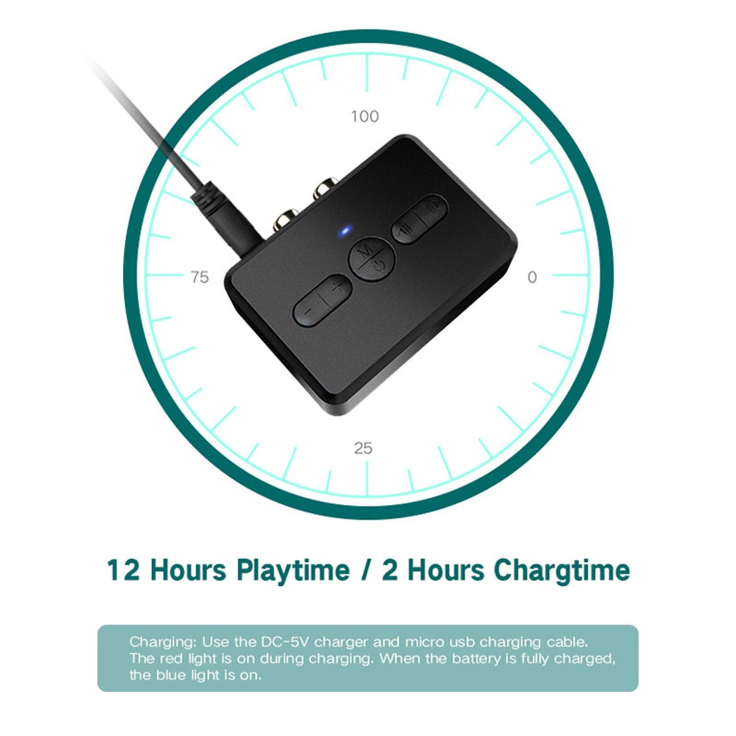 2 in 1 Bluetooth 5.0 Receiver APTX LL 3.5mm AUX Jack RCA Wireless Adapter