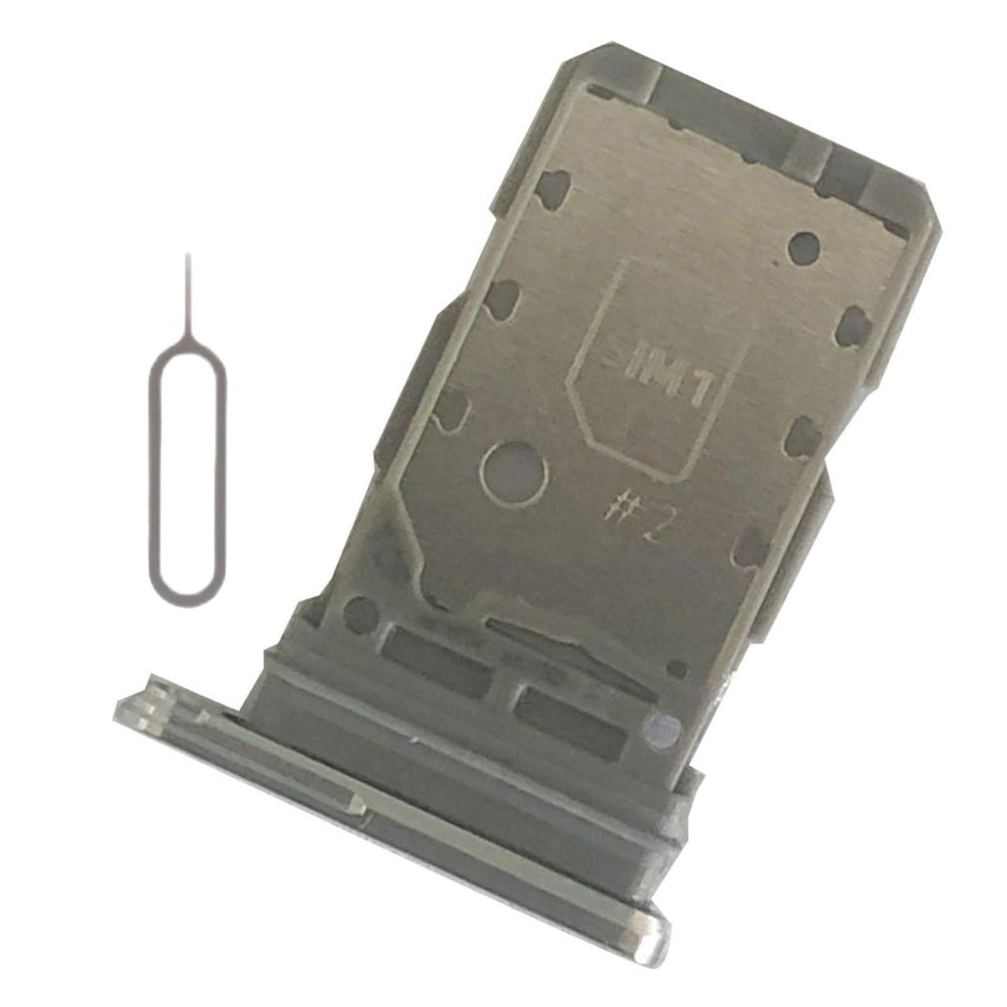 Dual Sim Card Tray Holder Replacement for Samsung S21 5G Sim Tray Silver