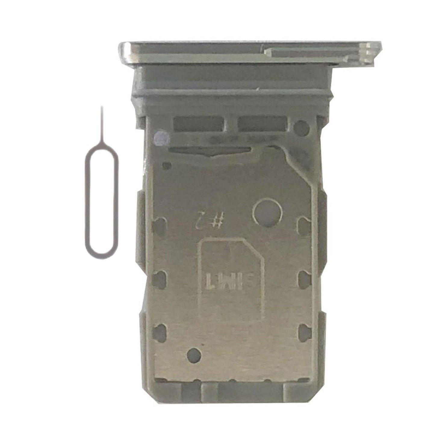 Dual Sim Card Tray Holder Replacement for Samsung S21 5G Sim Tray Silver