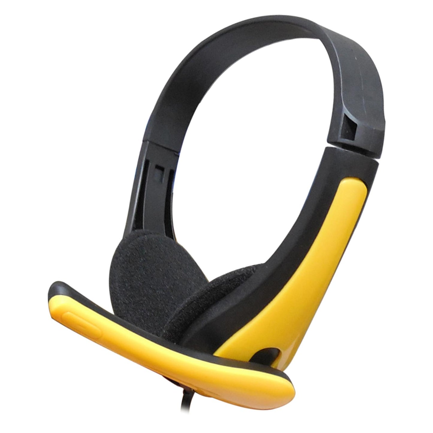 Wired Headphones 3.5mm Audio Cable Corded Lightweight Stereo for Laptop Kids Yellow