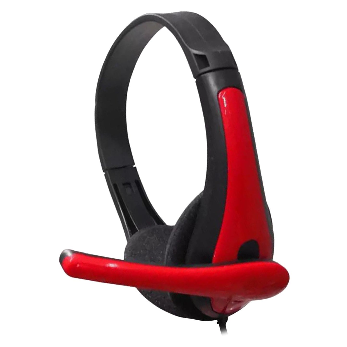 Wired Headphones 3.5mm Audio Cable Corded Lightweight Stereo for Laptop Kids Red