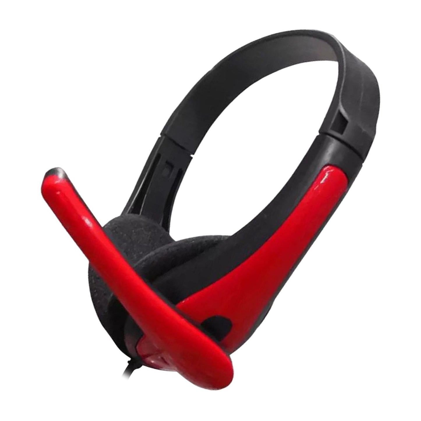 Wired Headphones 3.5mm Audio Cable Corded Lightweight Stereo for Laptop Kids Red