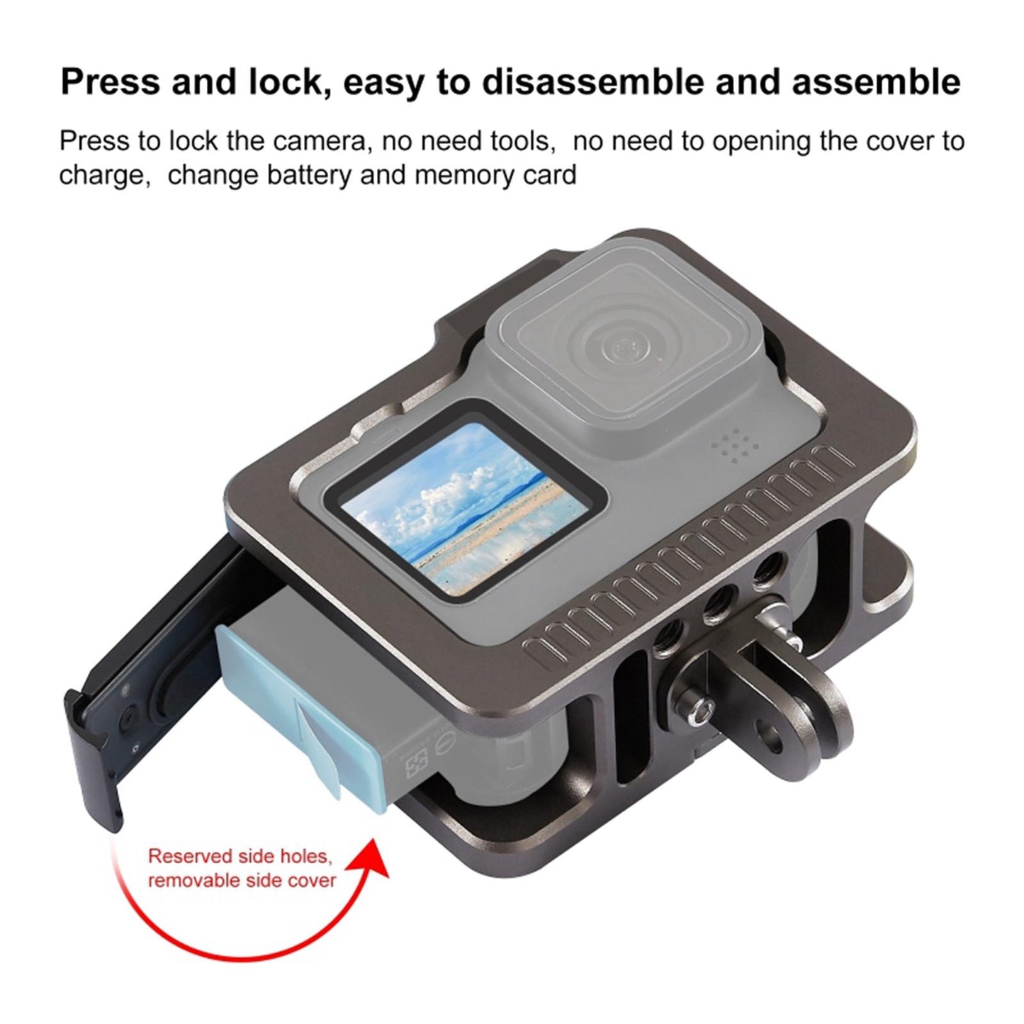 Aluminum Alloy Case for Hero 10 9 Black Solid Protection Quick Release