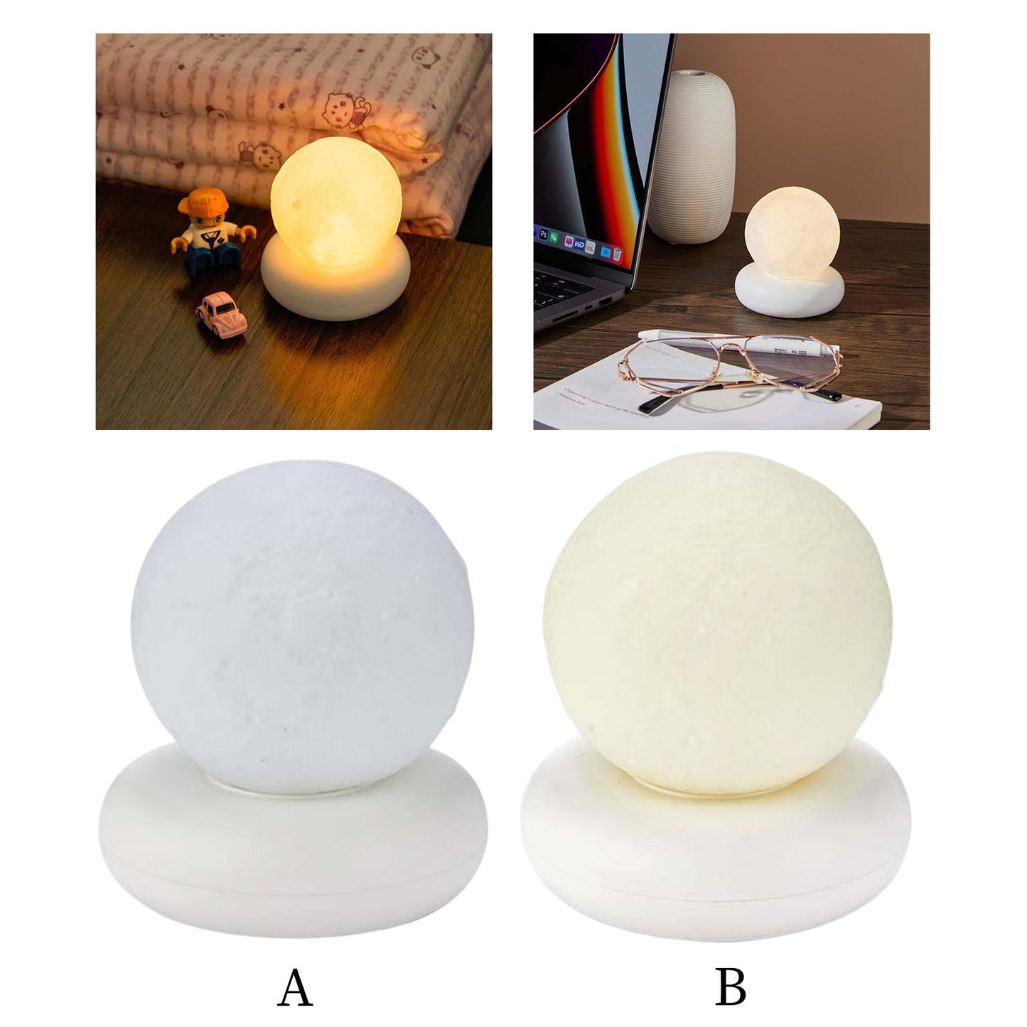 3D Moon Night Light LED 3 Brightness Table Lamp Glow in The Dark Normal