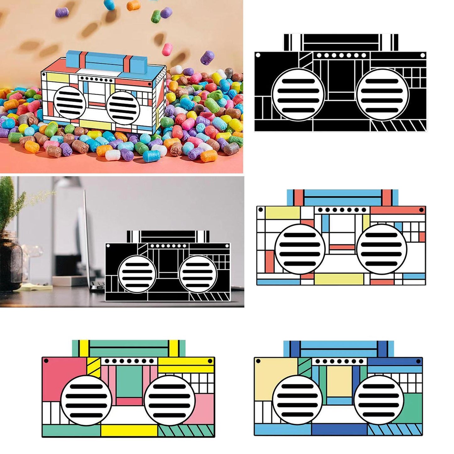 Bluetooth Wireless Speaker Bass U Disk for Smartphone Outdoors Home Pink