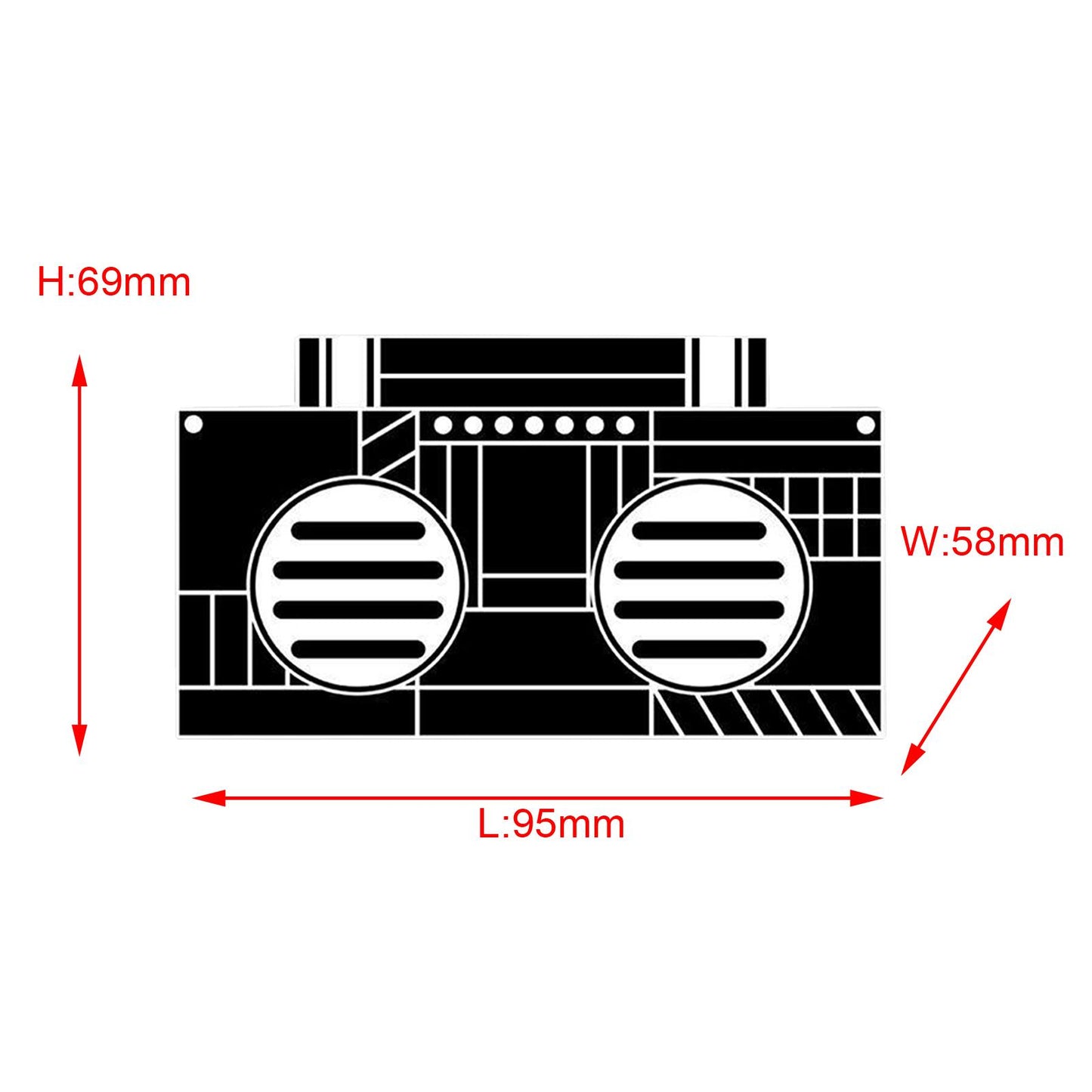 Bluetooth Wireless Speaker Bass U Disk for Smartphone Outdoors Home Black
