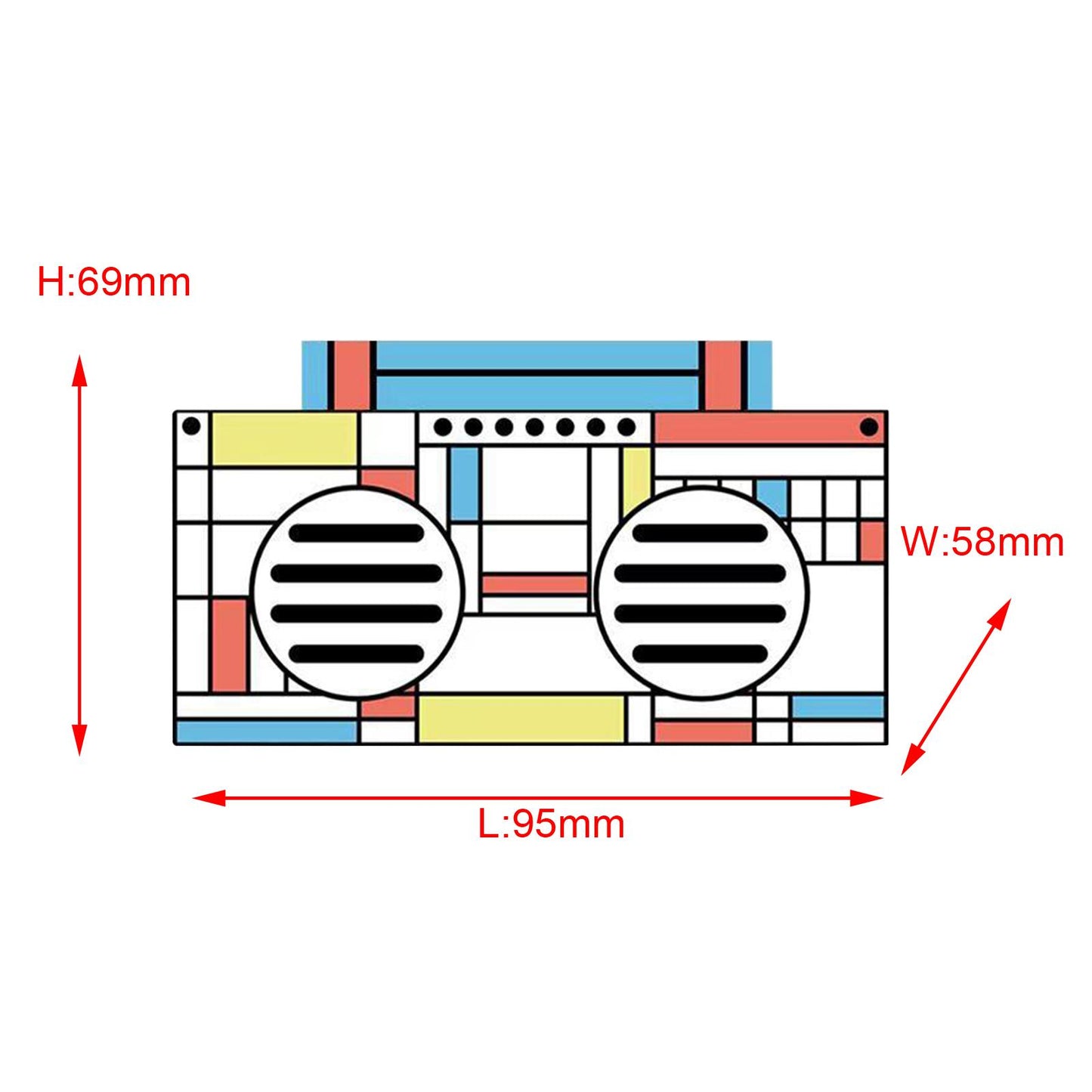 Bluetooth Wireless Speaker Bass U Disk for Smartphone Outdoors Home Colorful