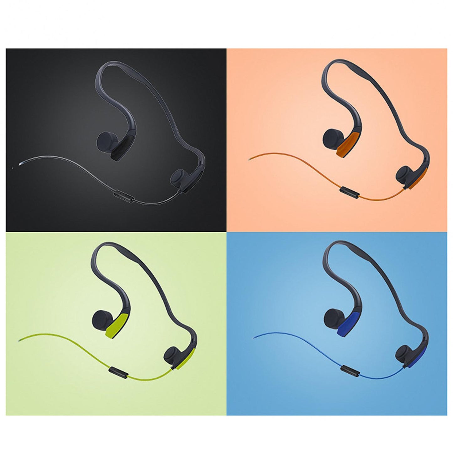 Bone Conduction Wired Headset Voice Control for Running Outdoor Sport Black