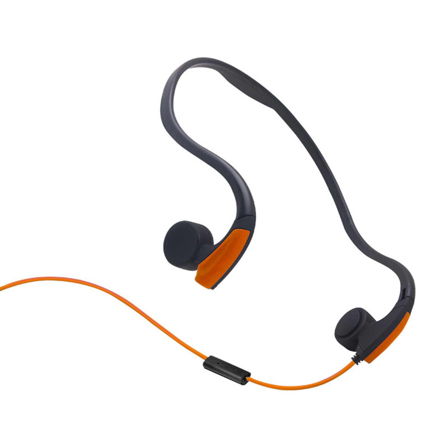 Bone Conduction Wired Headset Voice Control for Running Outdoor Sport Orange