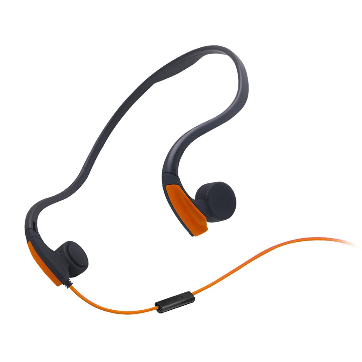 Bone Conduction Wired Headset Voice Control for Running Outdoor Sport Orange