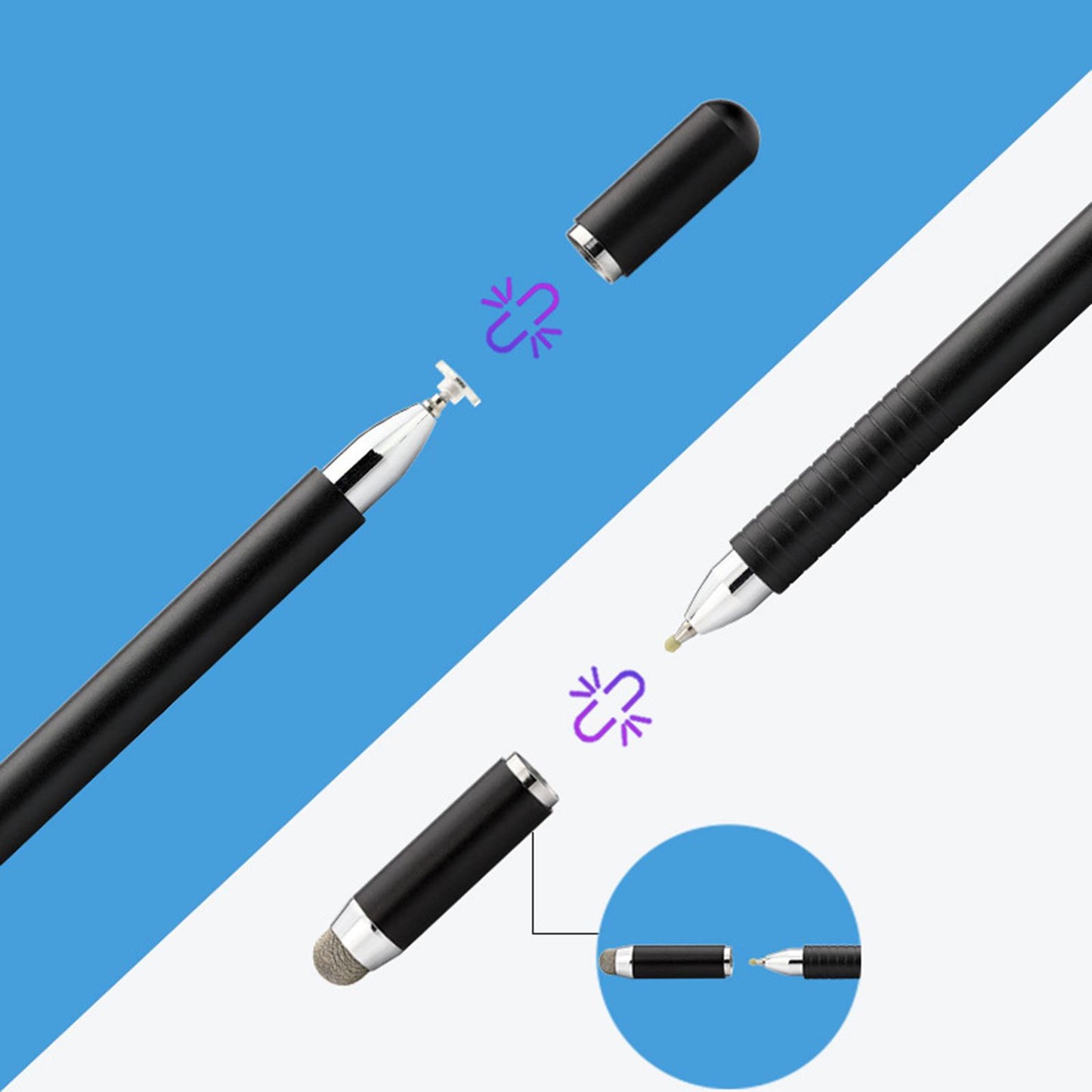Capacitive Pen Precision 3in1 High Sensitivity for Andriod iOS Rose Gold
