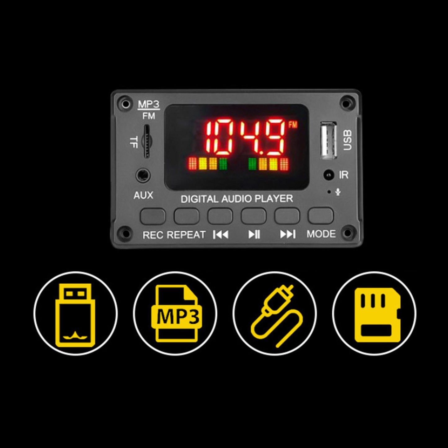 Bluetooth 5.0 6-12v MP3 Player Decoder Board Amplifier Car FM Radio Module