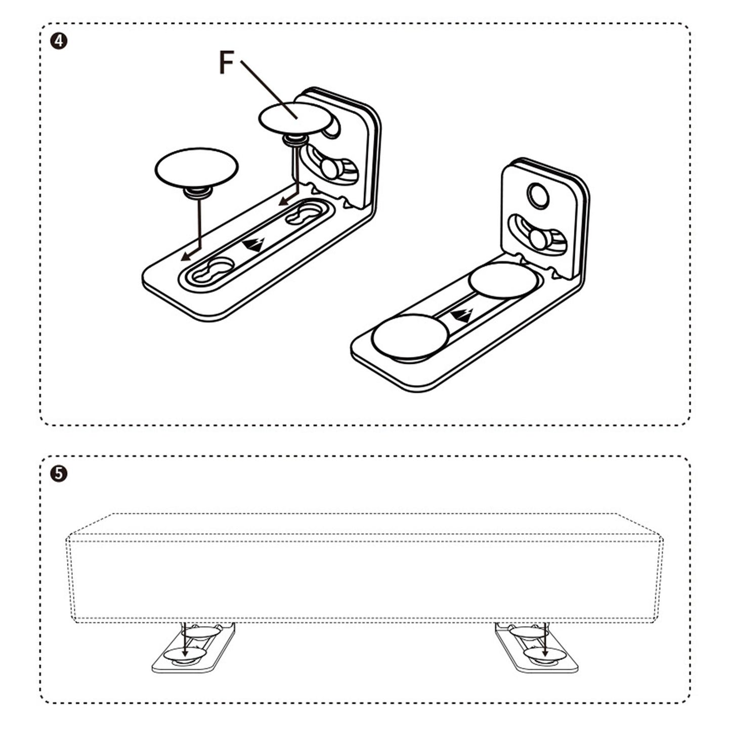 Sound Bar Mounts Steel Durable Floating Shelf Brackets for Wall Mounting