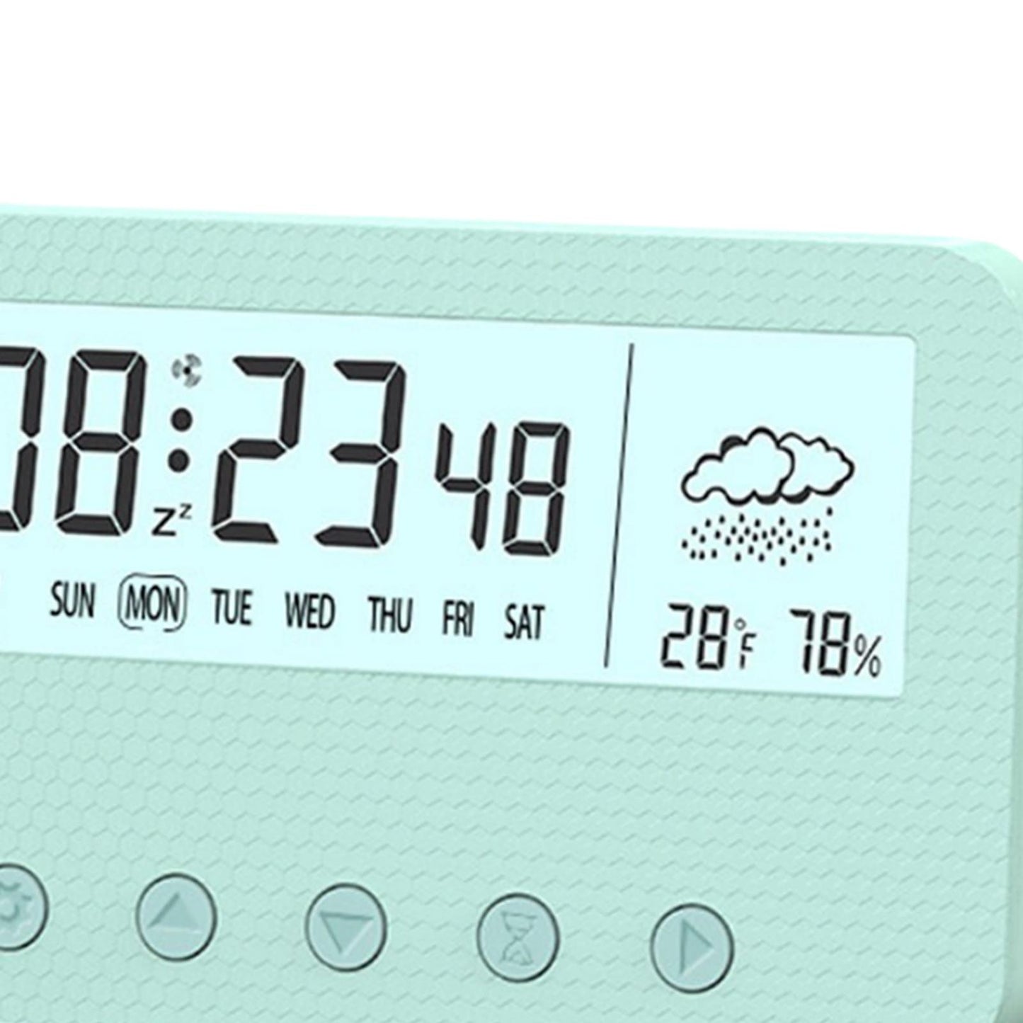 Alarm Clock Thermometer Hygrometer Snooze Humidity for Bedroom Outdoor Green