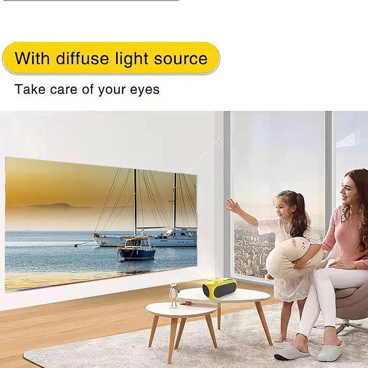 Tiny Video Projector Portable Full HD 1080P for Christmas Business Education