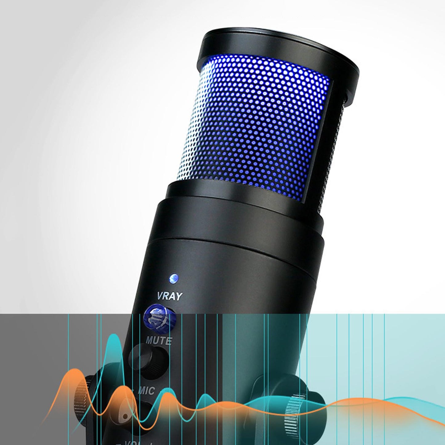 RGB USB Condenser Microphone Professional Mic for Discord Desktop Laptop